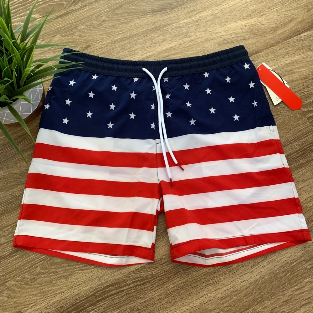 American Flag Board Shorts NWT
